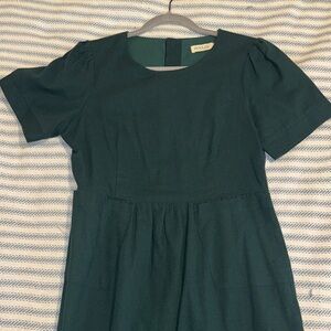 Roolee Green Short Sleeve Dress with pockets
